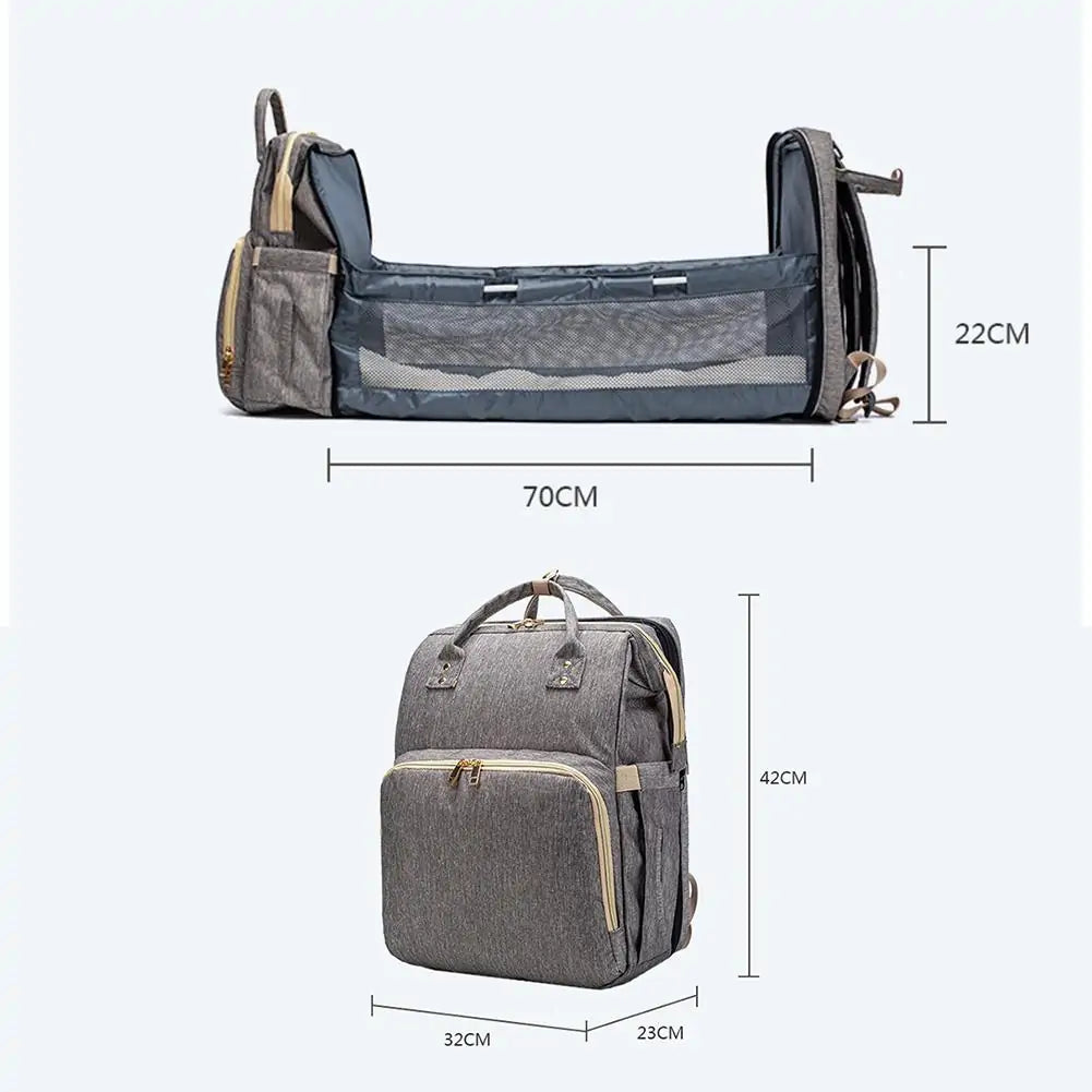 Sac à couches convertible pour bébé avec lit de voyage