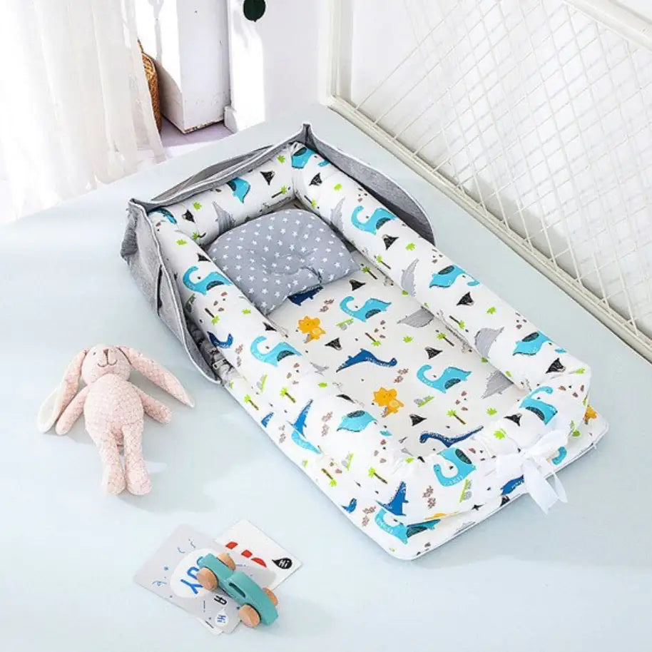 Lit de bébé pliable portatif en coton