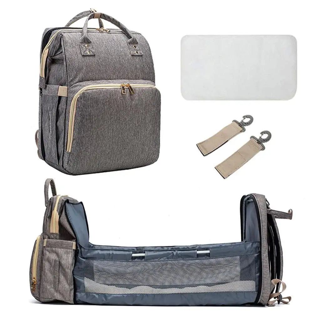 Sac à couches convertible pour bébé avec lit de voyage