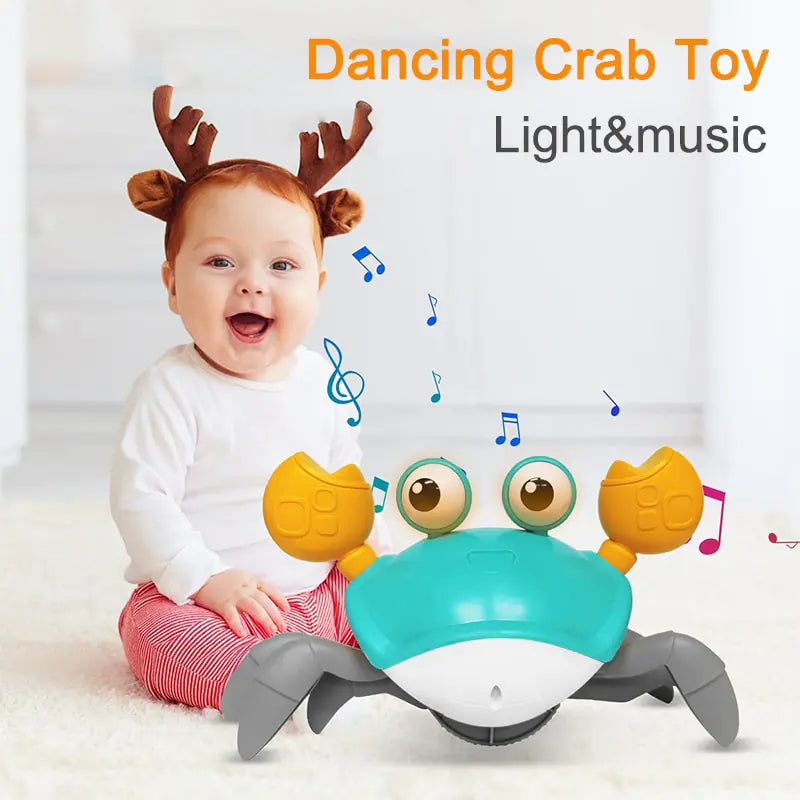 Jouets mignons de bébé de crabe rampant de détection interactifs