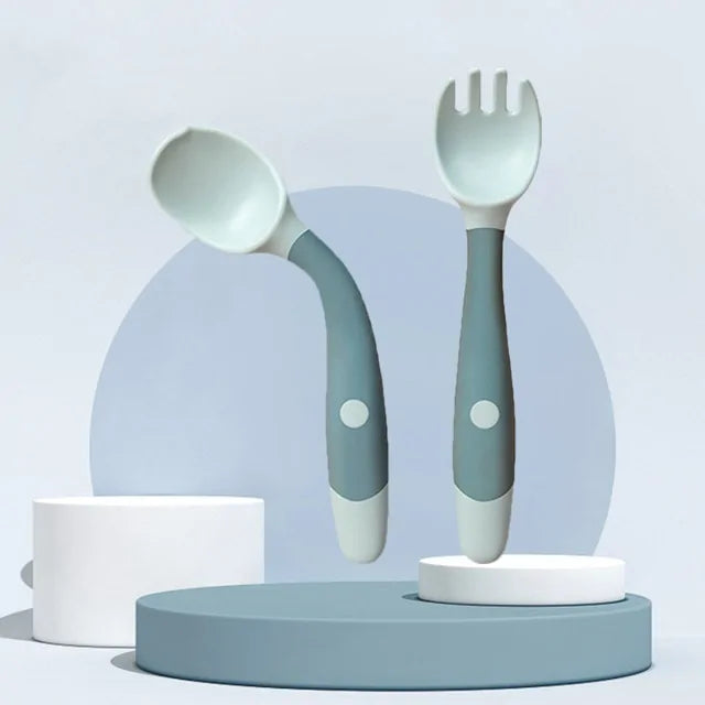 Cuillère en silicone pour ensemble d'ustensiles pour bébé