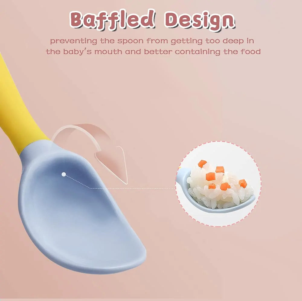 Cuillère en silicone pour ensemble d'ustensiles pour bébé