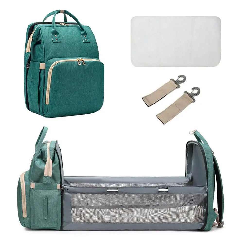 Sac à couches convertible pour bébé avec lit de voyage
