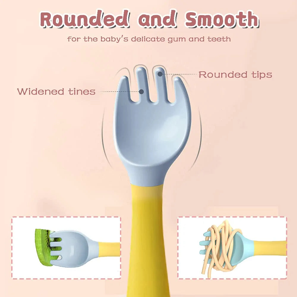 Cuillère en silicone pour ensemble d'ustensiles pour bébé