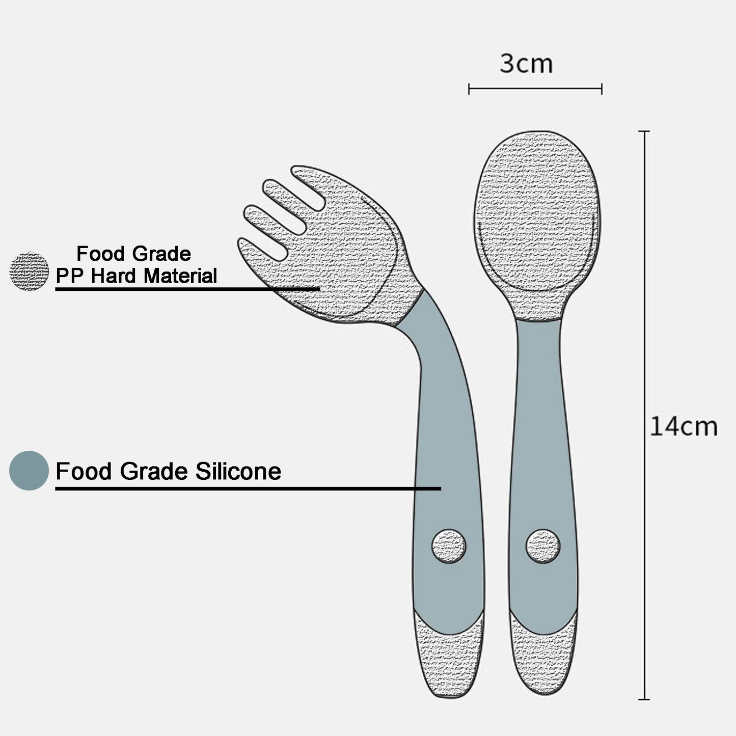 Cuillère en silicone pour ensemble d'ustensiles pour bébé