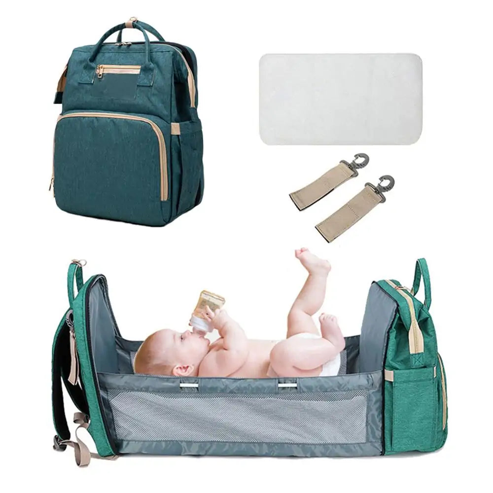Sac à couches convertible pour bébé avec lit de voyage