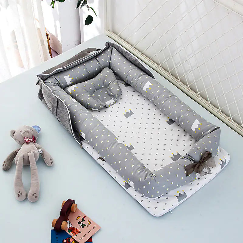 Lit de bébé pliable portatif en coton
