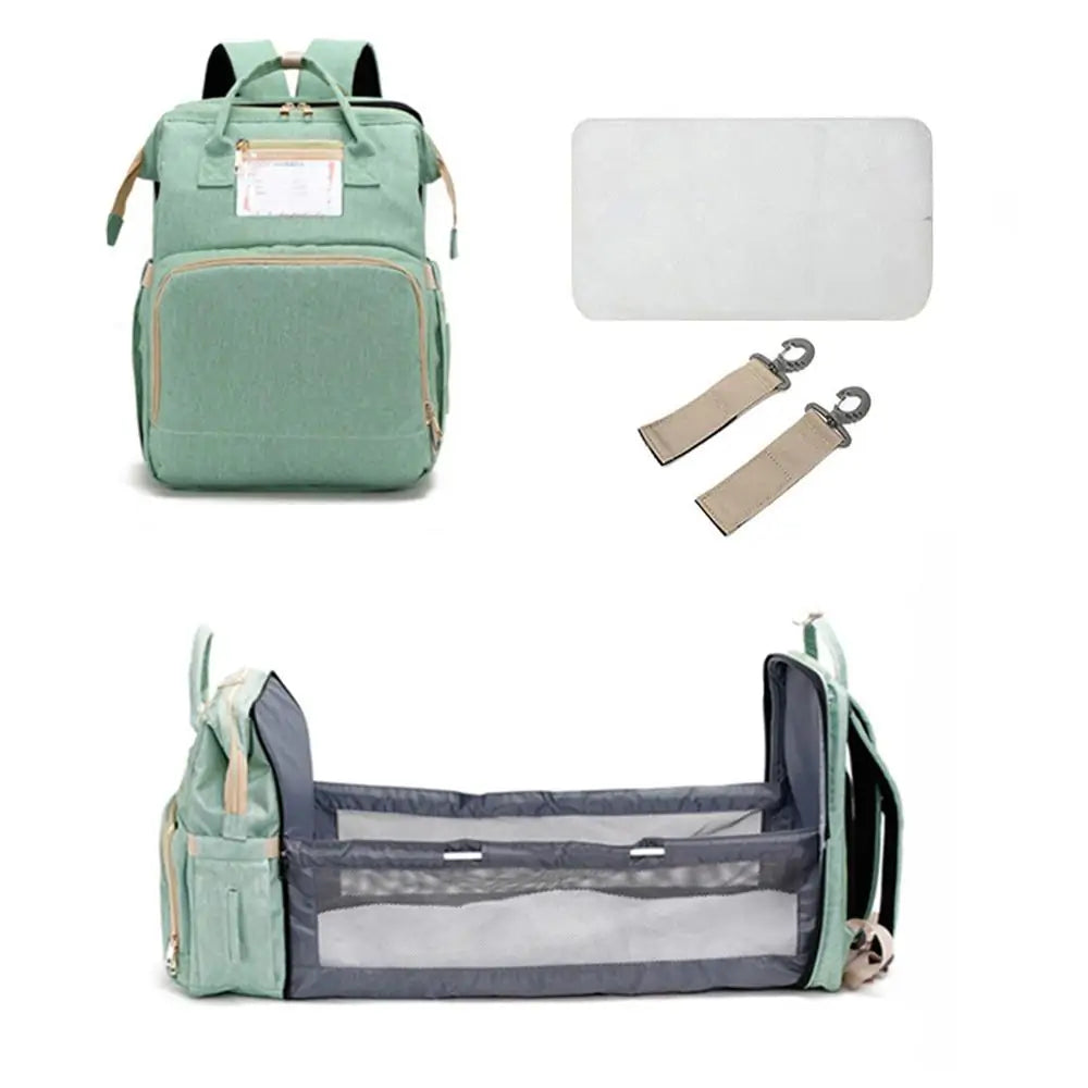 Sac à couches convertible pour bébé avec lit de voyage